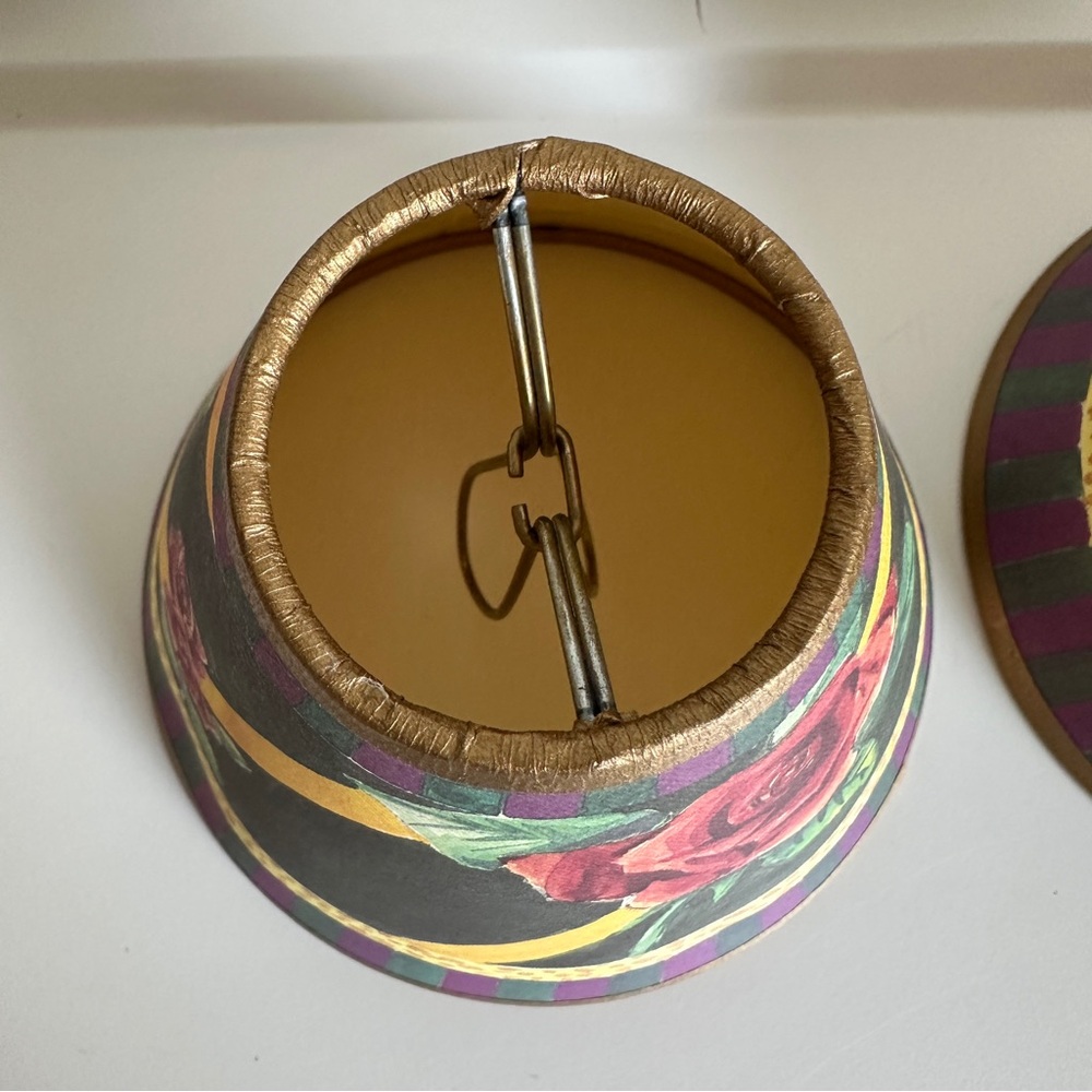 Vintage MacKenzie-Childs Paper Lampshades Floral Clip On - Picture 7 of 14